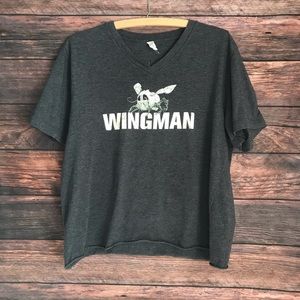 Jack Daniels Black Wingman T Shirt Top V Neck Large Cut